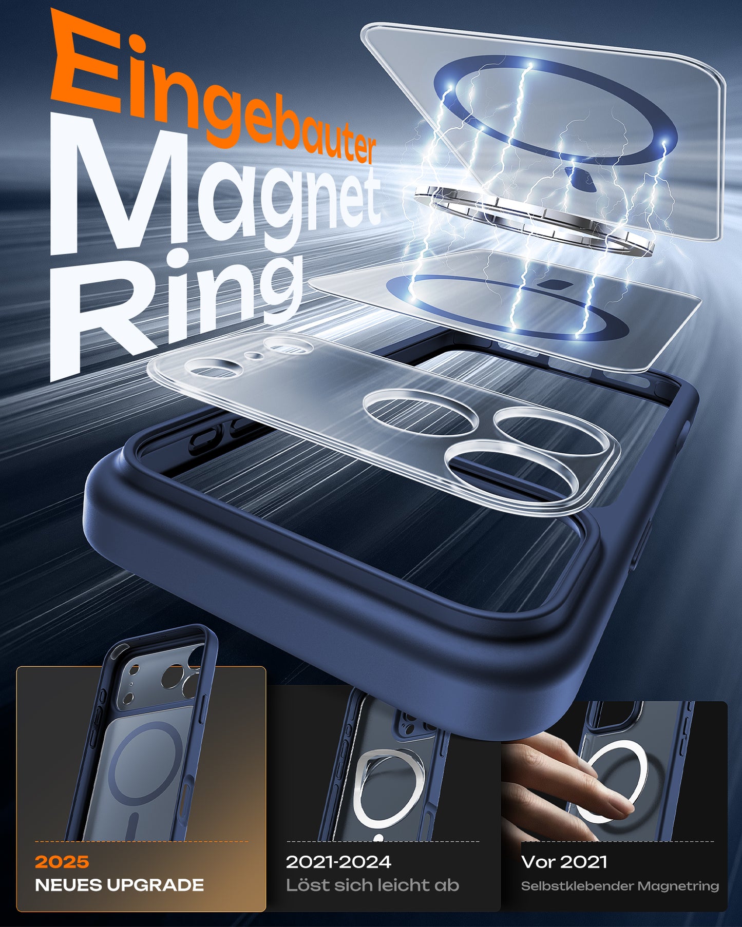 TOCOL Magnetic for iPhone 17 Pro Case 6.3-Inch, Compatible with MagSafe, Full Camera Protection, Built-in Magnetic Ring, Drop Protection Shockproof Slim Translucent Matte Phone Cove