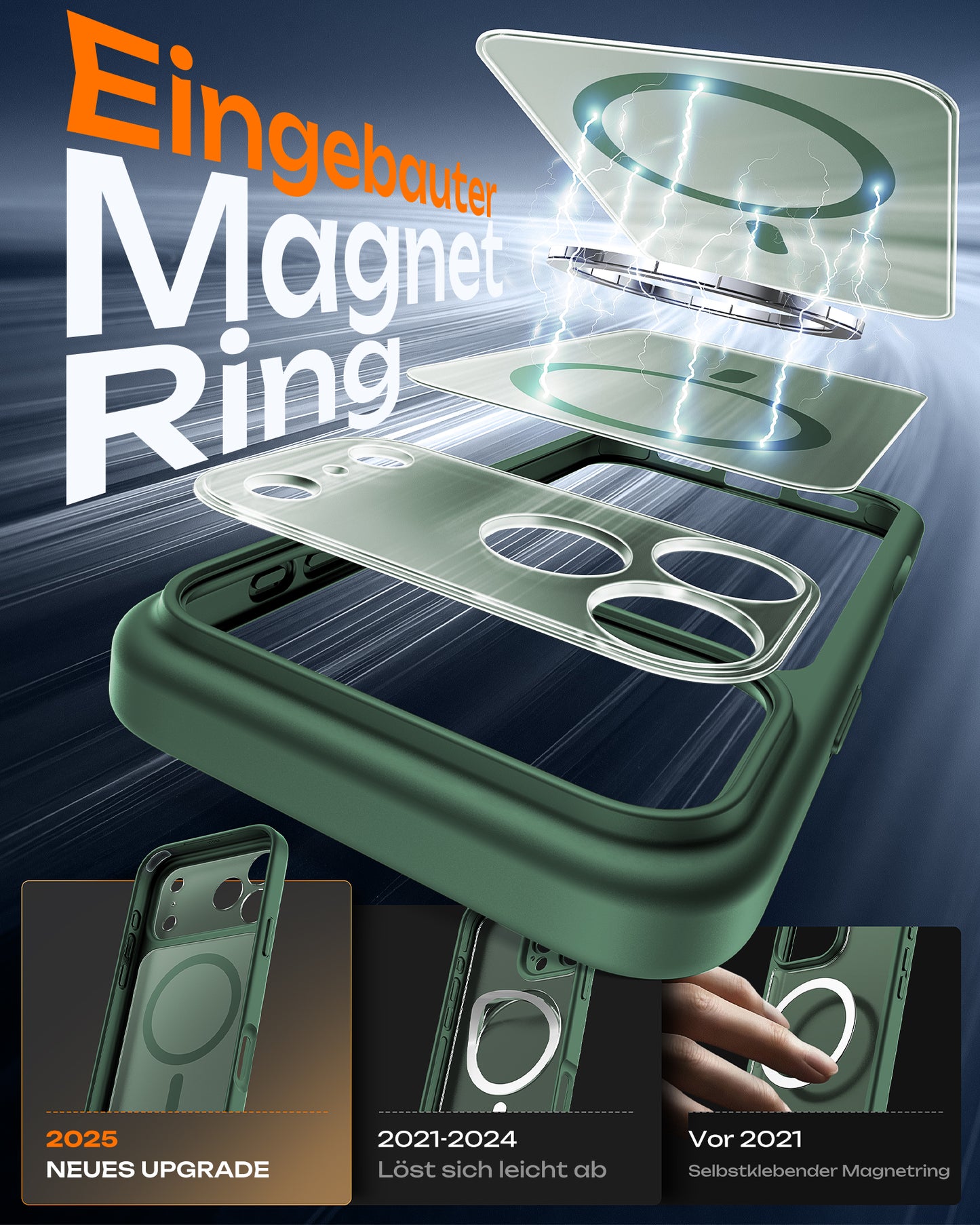 TOCOL Magnetic for iPhone 17 Pro Max Case 6.9-Inch, Compatible with MagSafe, Full Camera Protection, Built-in Magnetic Ring, Drop Protection Shockproof Translucent Matte Phone Cover