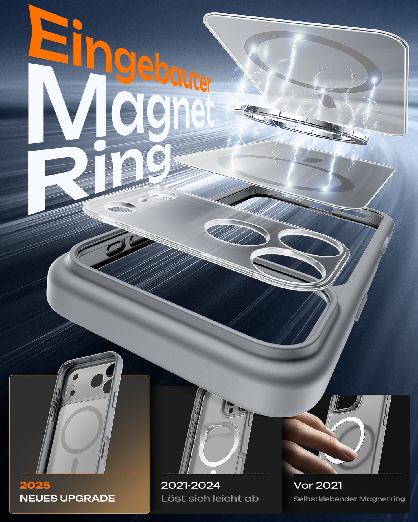 TOCOL Magnetic for iPhone 17 Pro Max Case 6.9-Inch, Compatible with MagSafe, Full Camera Protection, Built-in Magnetic Ring, Drop Protection Shockproof Translucent Matte Phone Cover