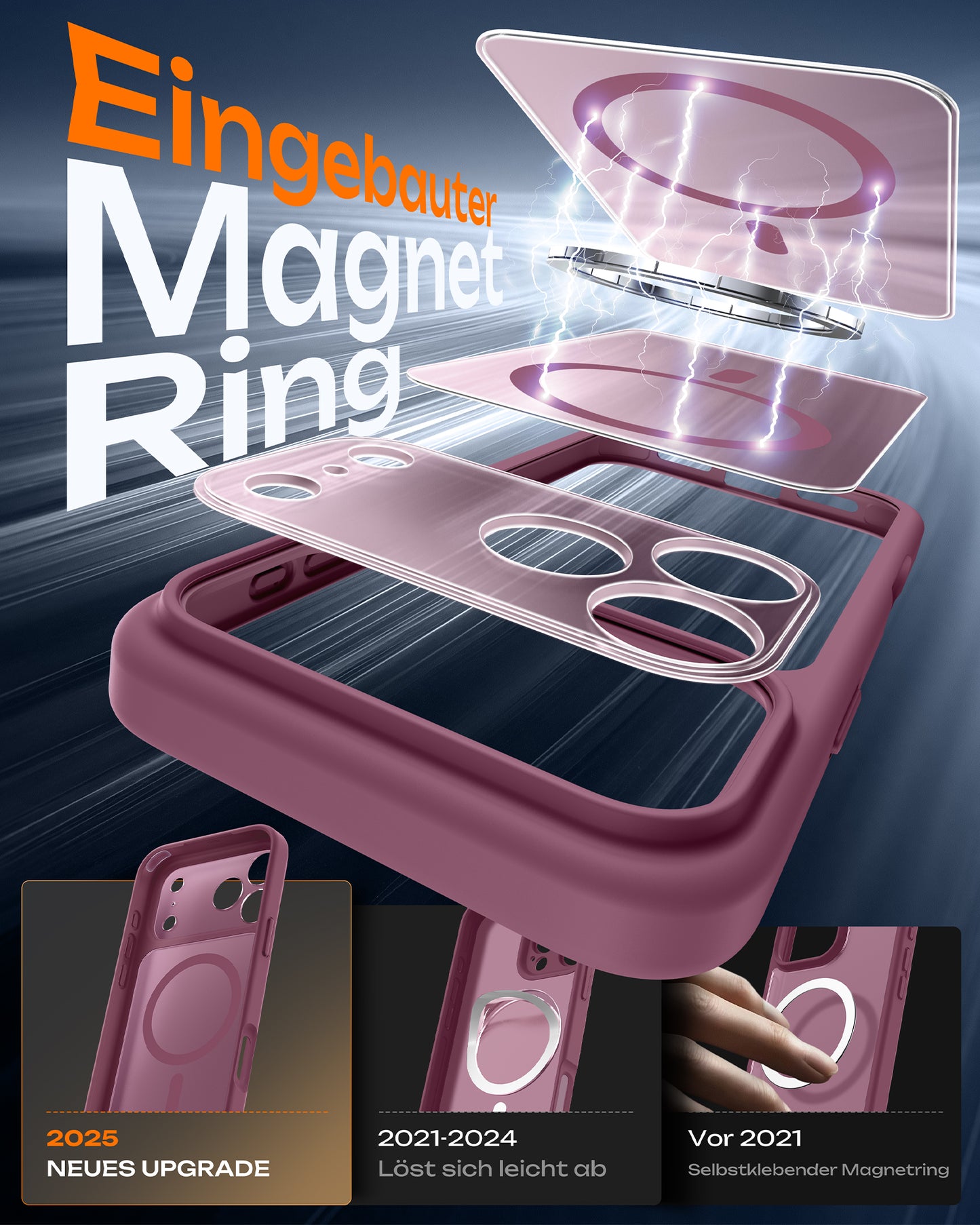 TOCOL Magnetic for iPhone 17 Pro Case 6.3-Inch, Compatible with MagSafe, Full Camera Protection, Built-in Magnetic Ring, Drop Protection Shockproof Slim Translucent Matte Phone Cove