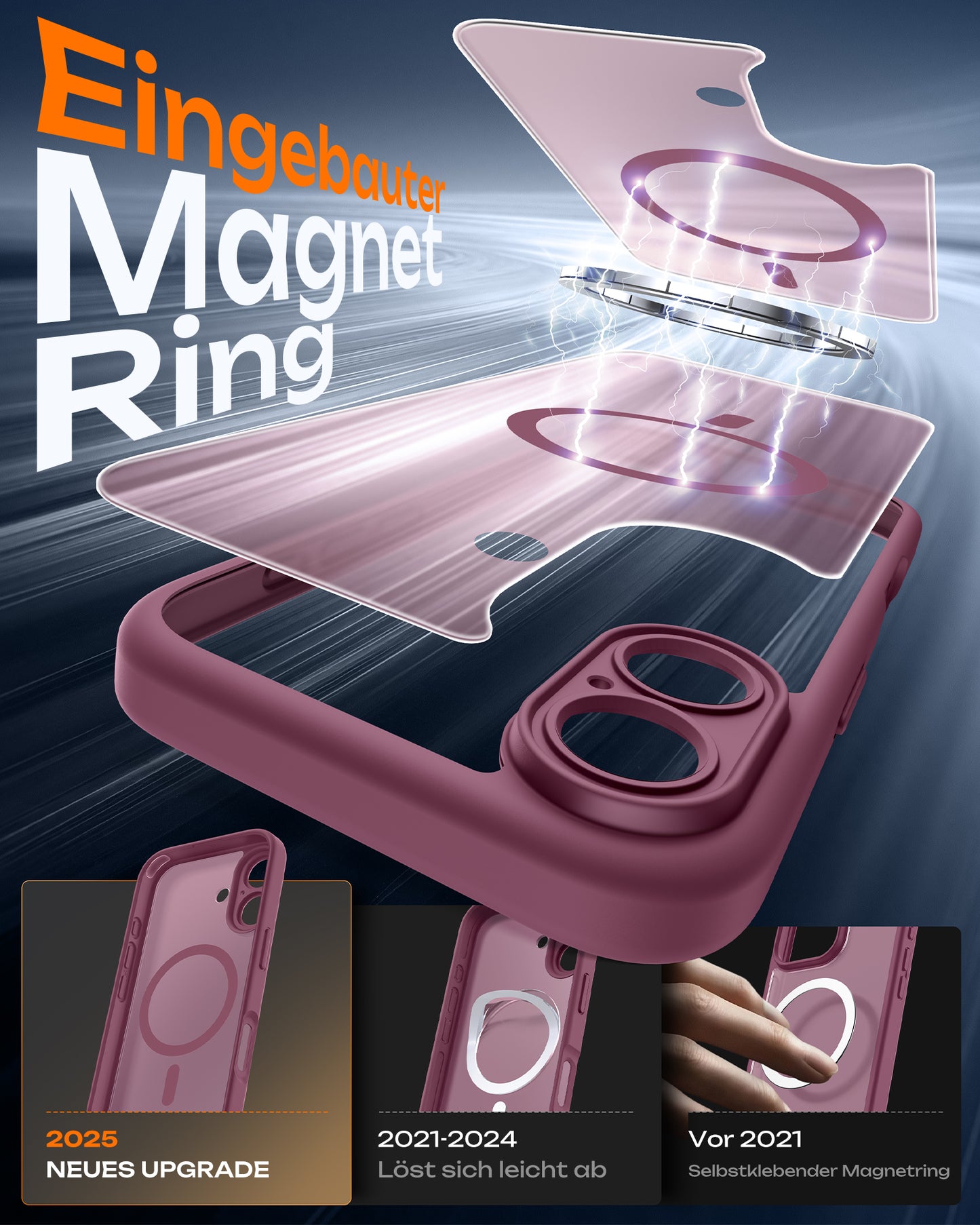 TOCOL Magnetic for iPhone 17 Case 6.3-Inch, Compatible with MagSafe, Full Camera Protection, Built-in Magnetic Ring, Drop Protection Shockproof Slim Translucent Matte Phone Cover