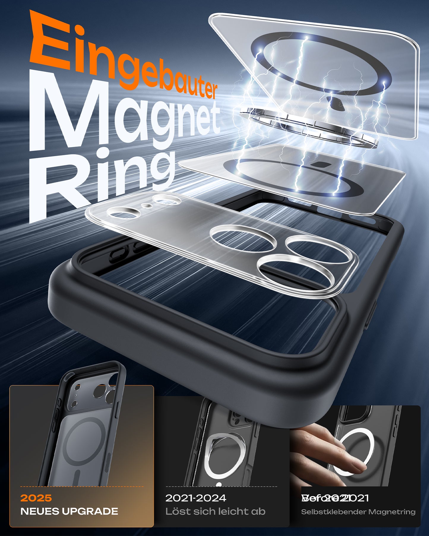 TOCOL Magnetic for iPhone 17 Pro Max Case 6.9-Inch, Compatible with MagSafe, Full Camera Protection, Built-in Magnetic Ring, Drop Protection Shockproof Translucent Matte Phone Cover