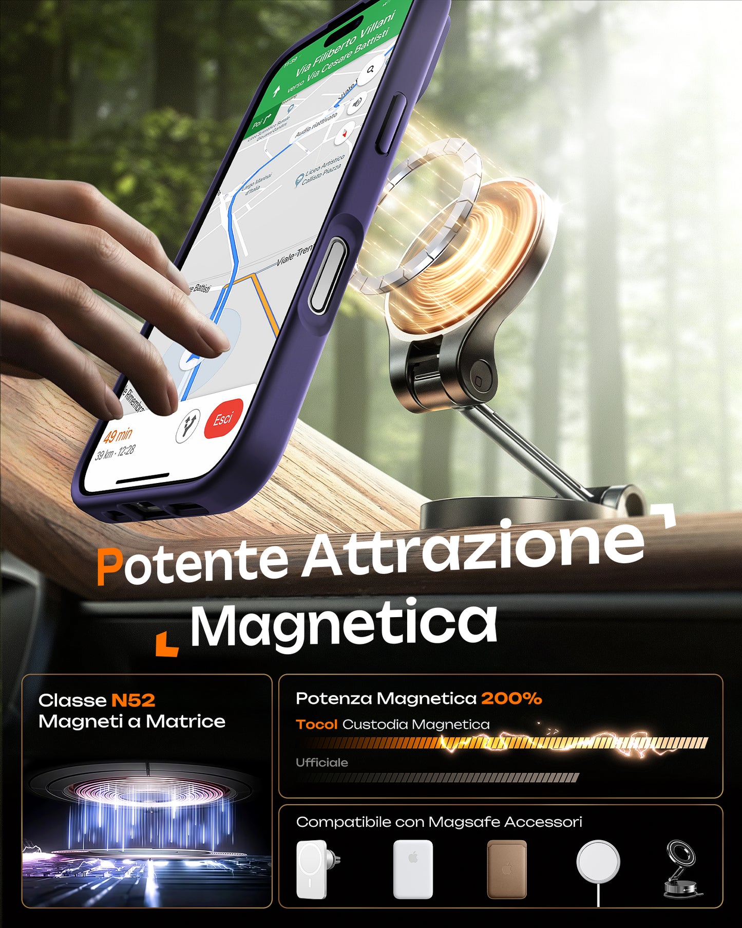 TOCOL Magnetic for iPhone 17 Case 6.3-Inch, Compatible with MagSafe, Full Camera Protection, Built-in Magnetic Ring, Drop Protection Shockproof Slim Translucent Matte Phone Cover