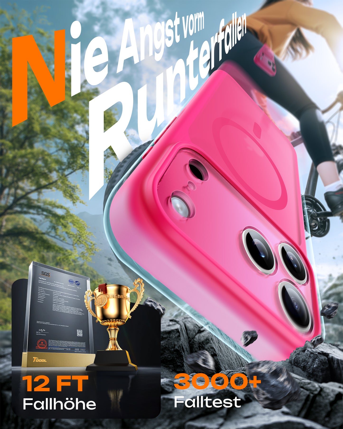 TOCOL Magnetic for iPhone 17 Pro Case 6.3-Inch, Compatible with MagSafe, Full Camera Protection, Built-in Magnetic Ring, Drop Protection Shockproof Slim Translucent Matte Phone Cove