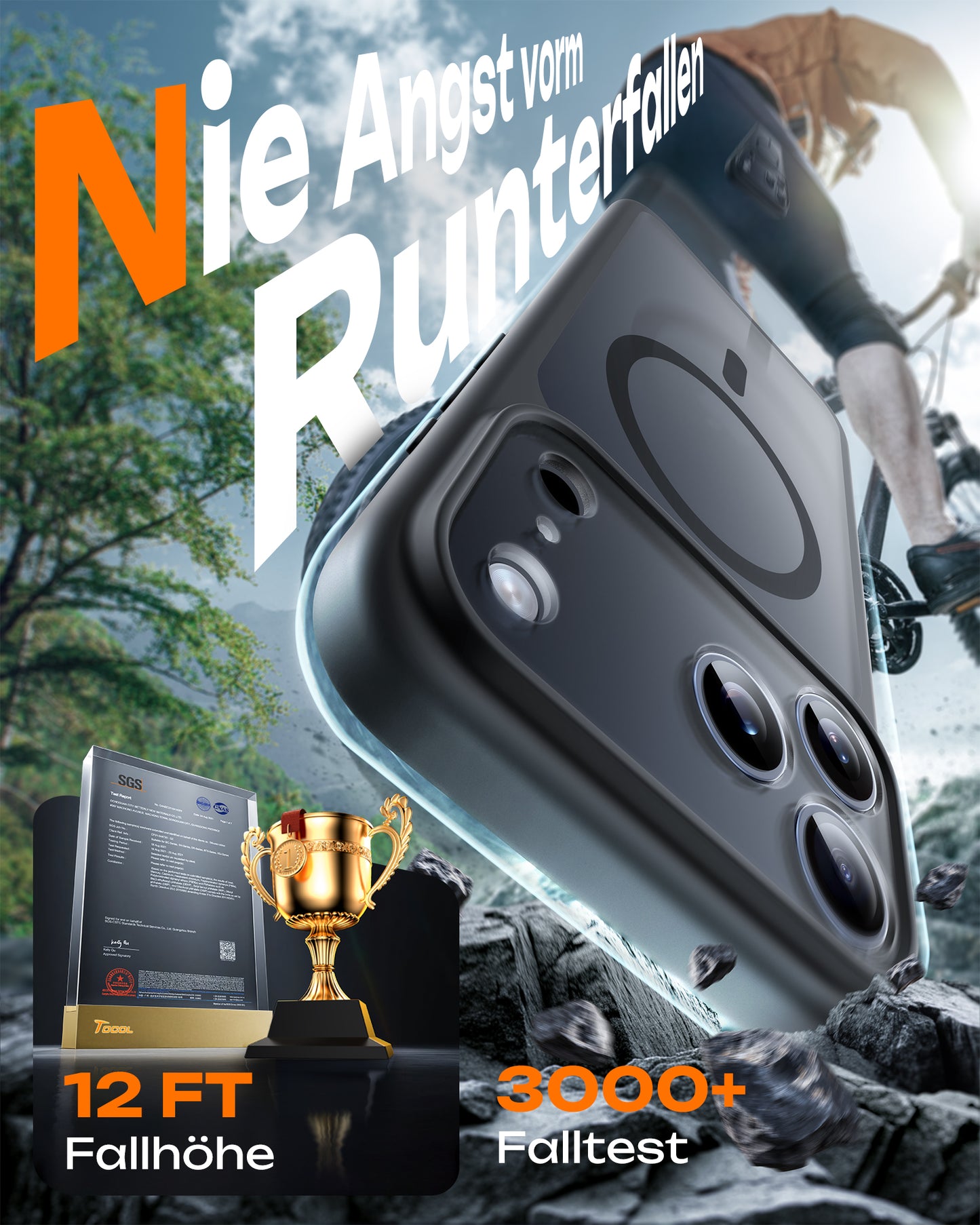 TOCOL Magnetic for iPhone 17 Pro Case 6.3-Inch, Compatible with MagSafe, Full Camera Protection, Built-in Magnetic Ring, Drop Protection Shockproof Slim Translucent Matte Phone Cove