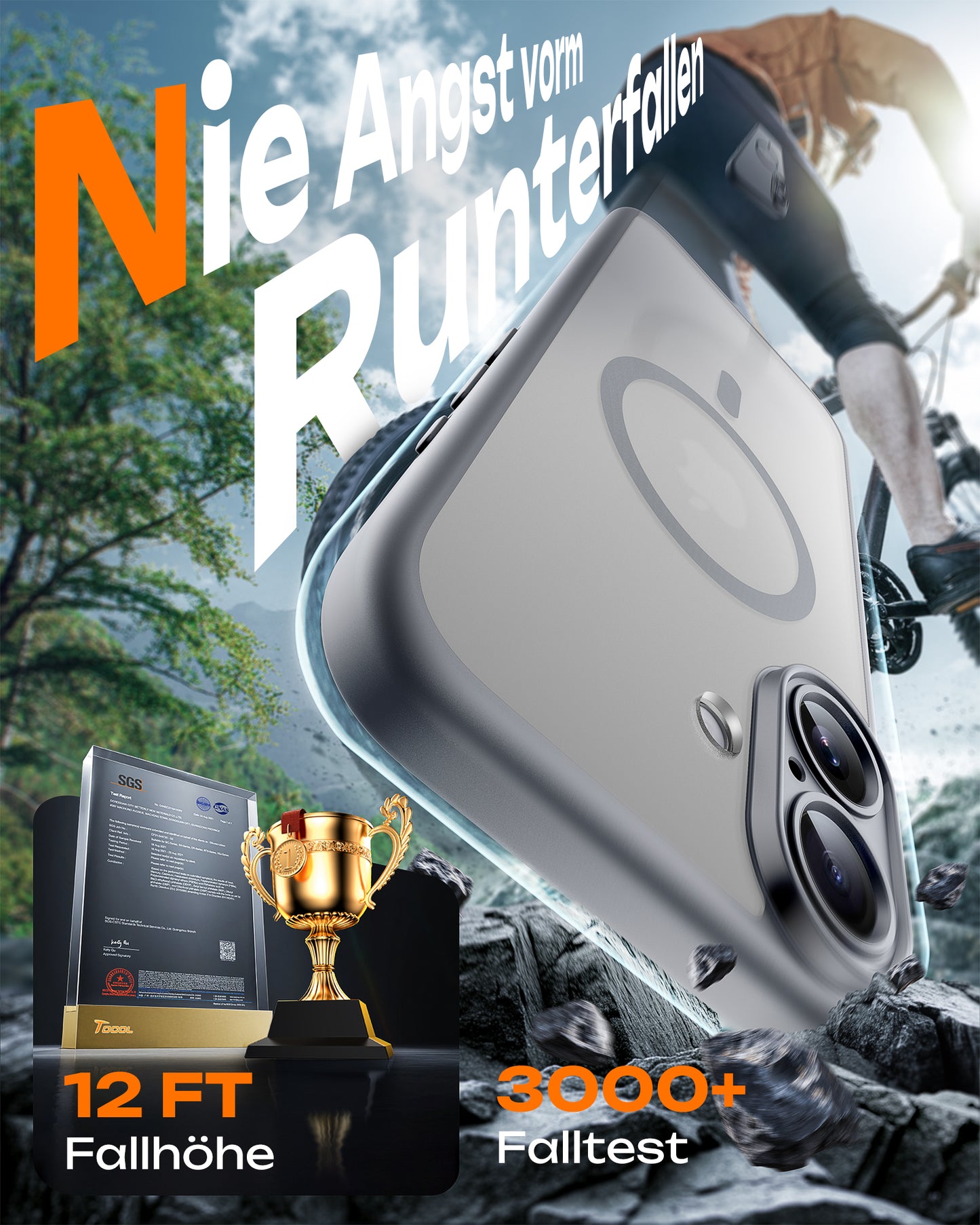 TOCOL Magnetic for iPhone 17 Case 6.3-Inch, Compatible with MagSafe, Full Camera Protection, Built-in Magnetic Ring, Drop Protection Shockproof Slim Translucent Matte Phone Cover