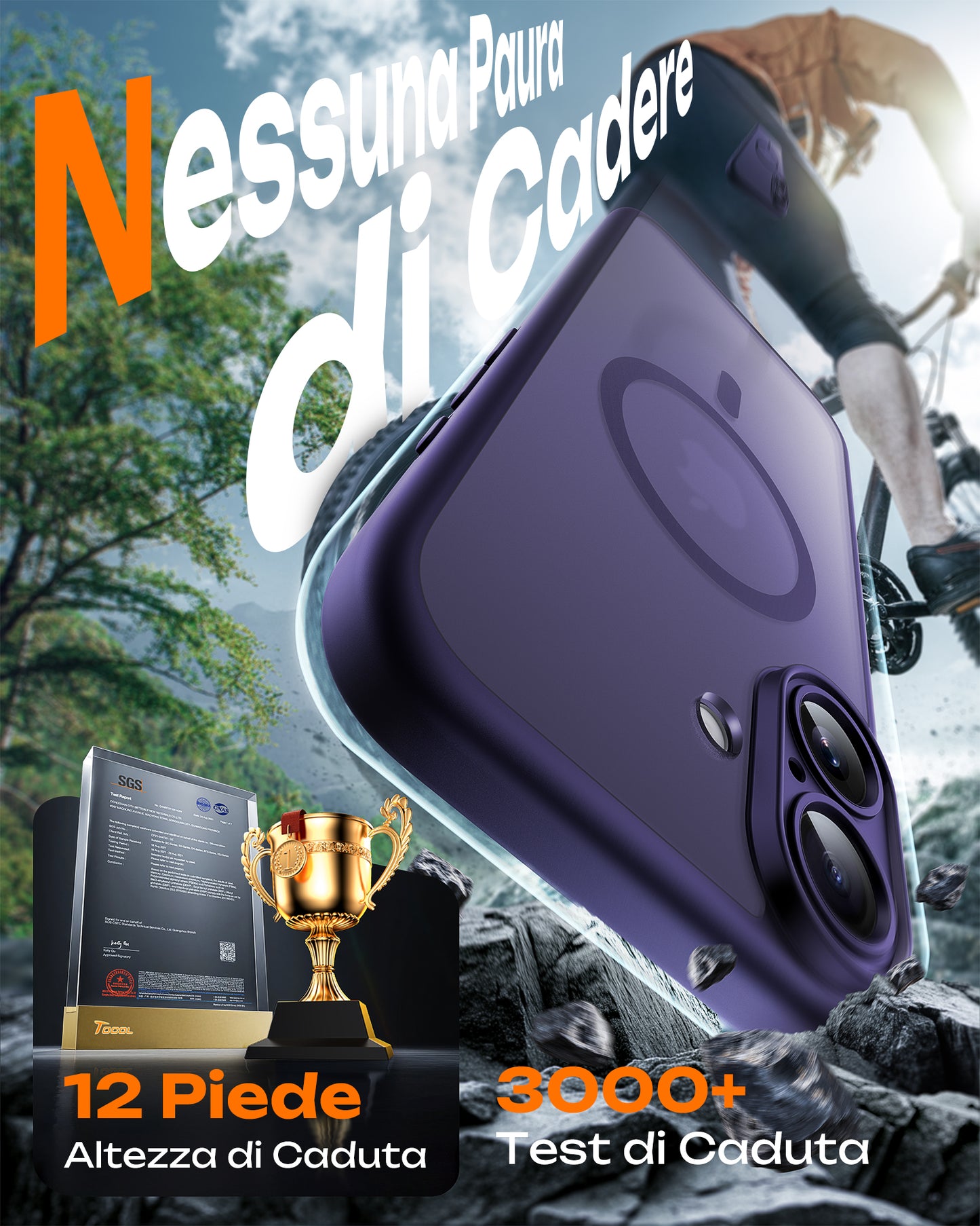 TOCOL Magnetic for iPhone 17 Case 6.3-Inch, Compatible with MagSafe, Full Camera Protection, Built-in Magnetic Ring, Drop Protection Shockproof Slim Translucent Matte Phone Cover