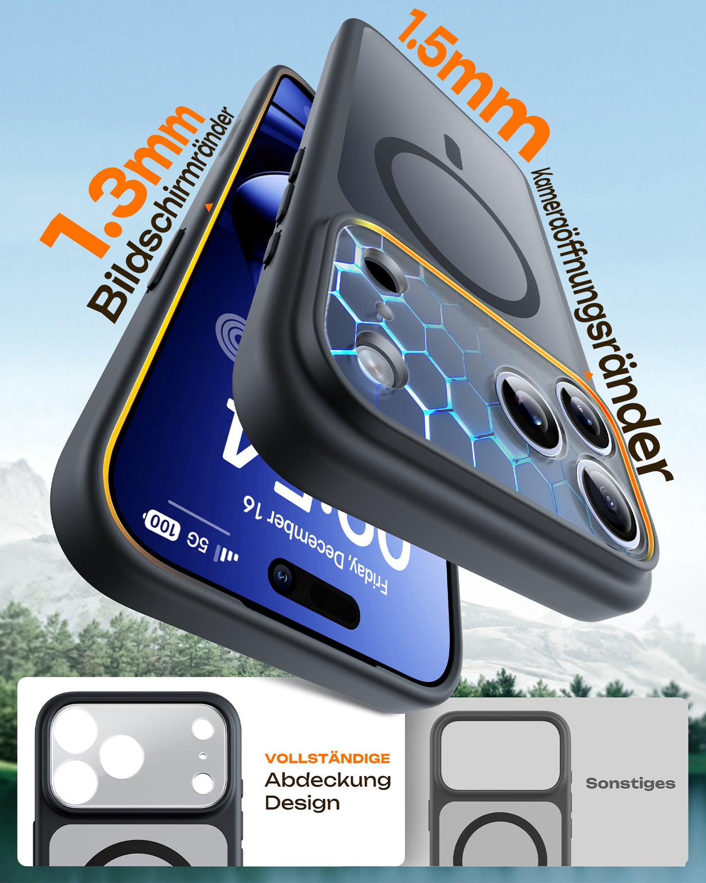 TOCOL Magnetic for iPhone 17 Pro Case 6.3-Inch, Compatible with MagSafe, Full Camera Protection, Built-in Magnetic Ring, Drop Protection Shockproof Slim Translucent Matte Phone Cove