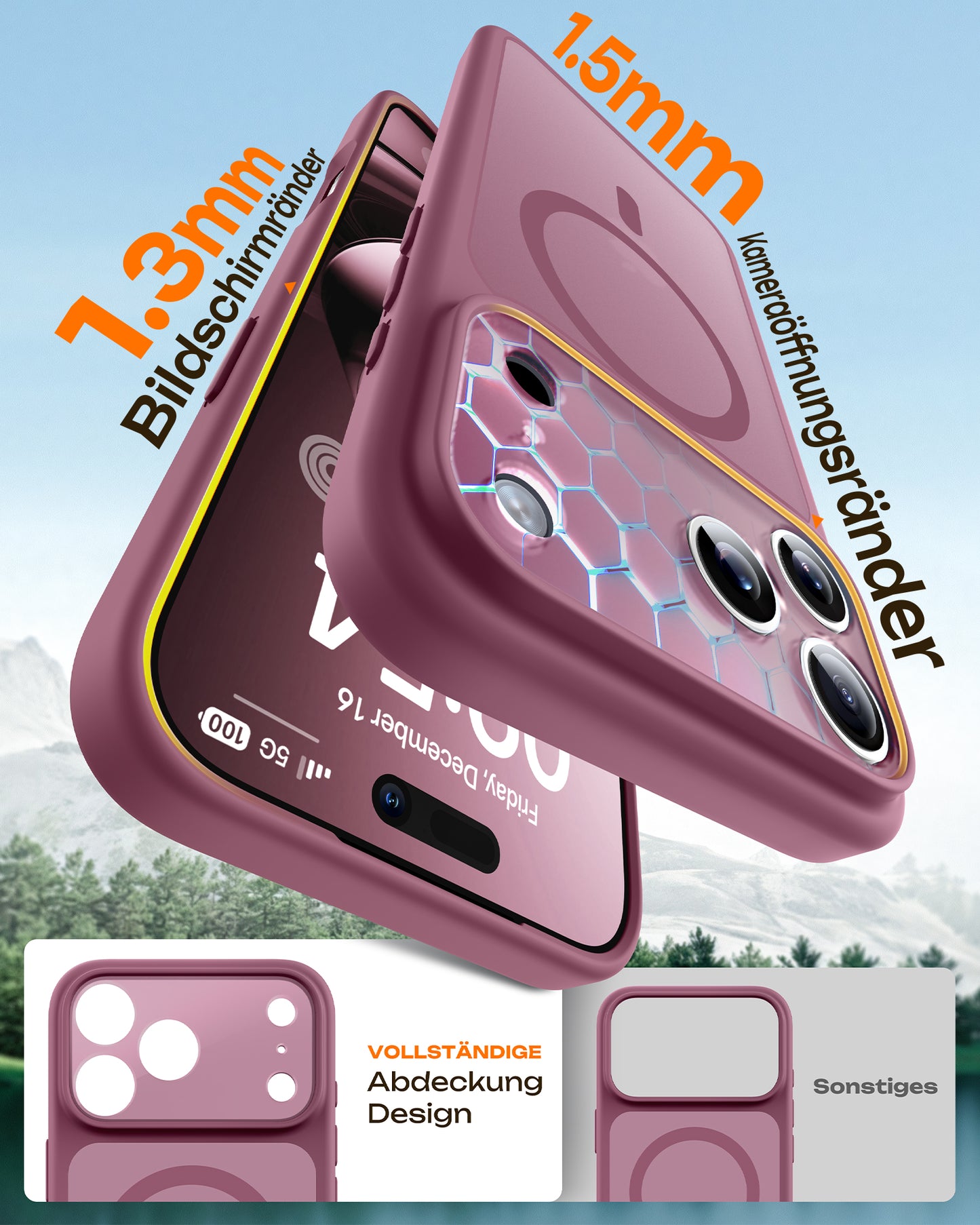 TOCOL Magnetic for iPhone 17 Pro Max Case 6.9-Inch, Compatible with MagSafe, Full Camera Protection, Built-in Magnetic Ring, Drop Protection Shockproof Translucent Matte Phone Cover