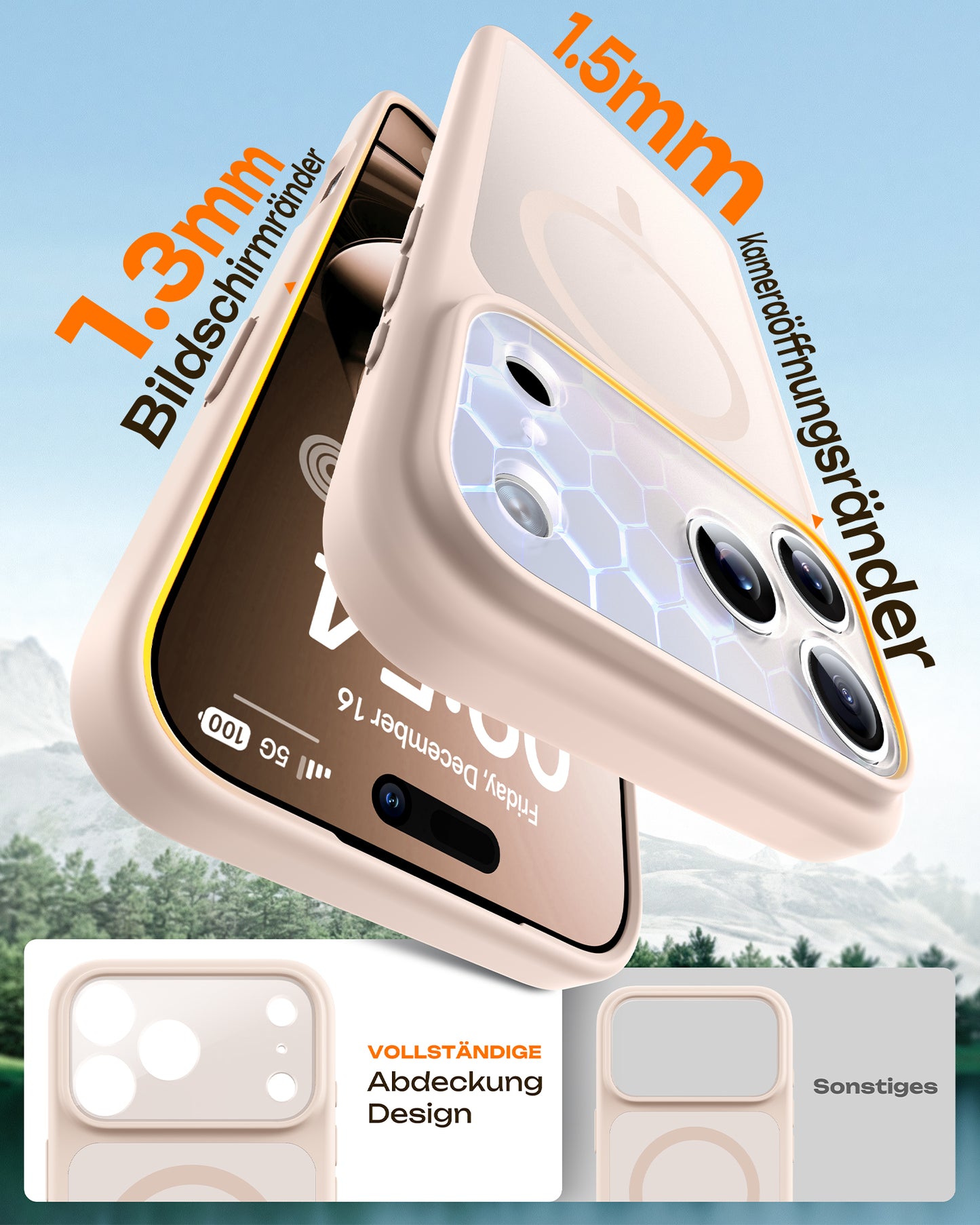 TOCOL Magnetic for iPhone 17 Pro Case 6.3-Inch, Compatible with MagSafe, Full Camera Protection, Built-in Magnetic Ring, Drop Protection Shockproof Slim Translucent Matte Phone Cove