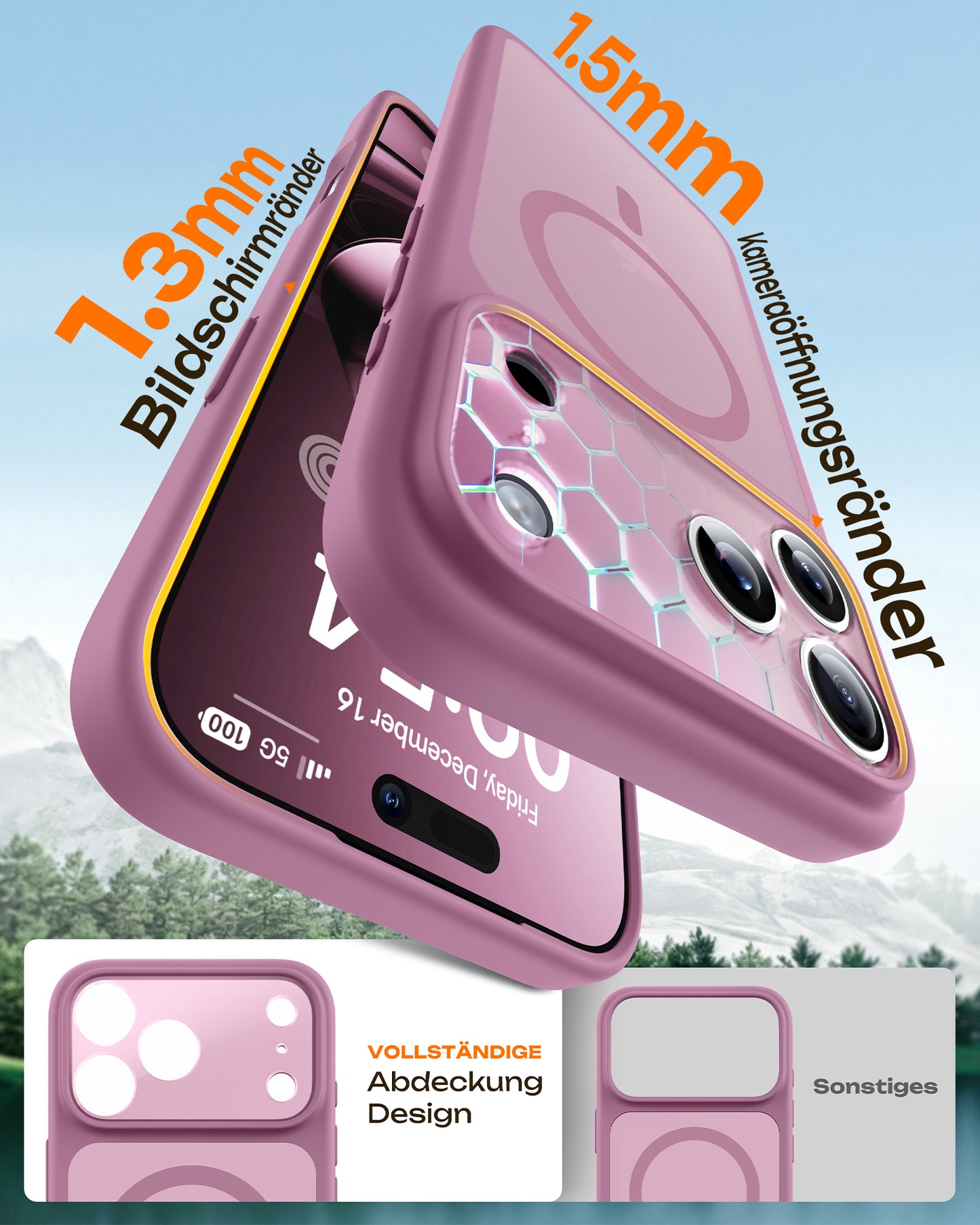 TOCOL Magnetic for iPhone 17 Pro Case 6.3-Inch, Compatible with MagSafe, Full Camera Protection, Built-in Magnetic Ring, Drop Protection Shockproof Slim Translucent Matte Phone Cove