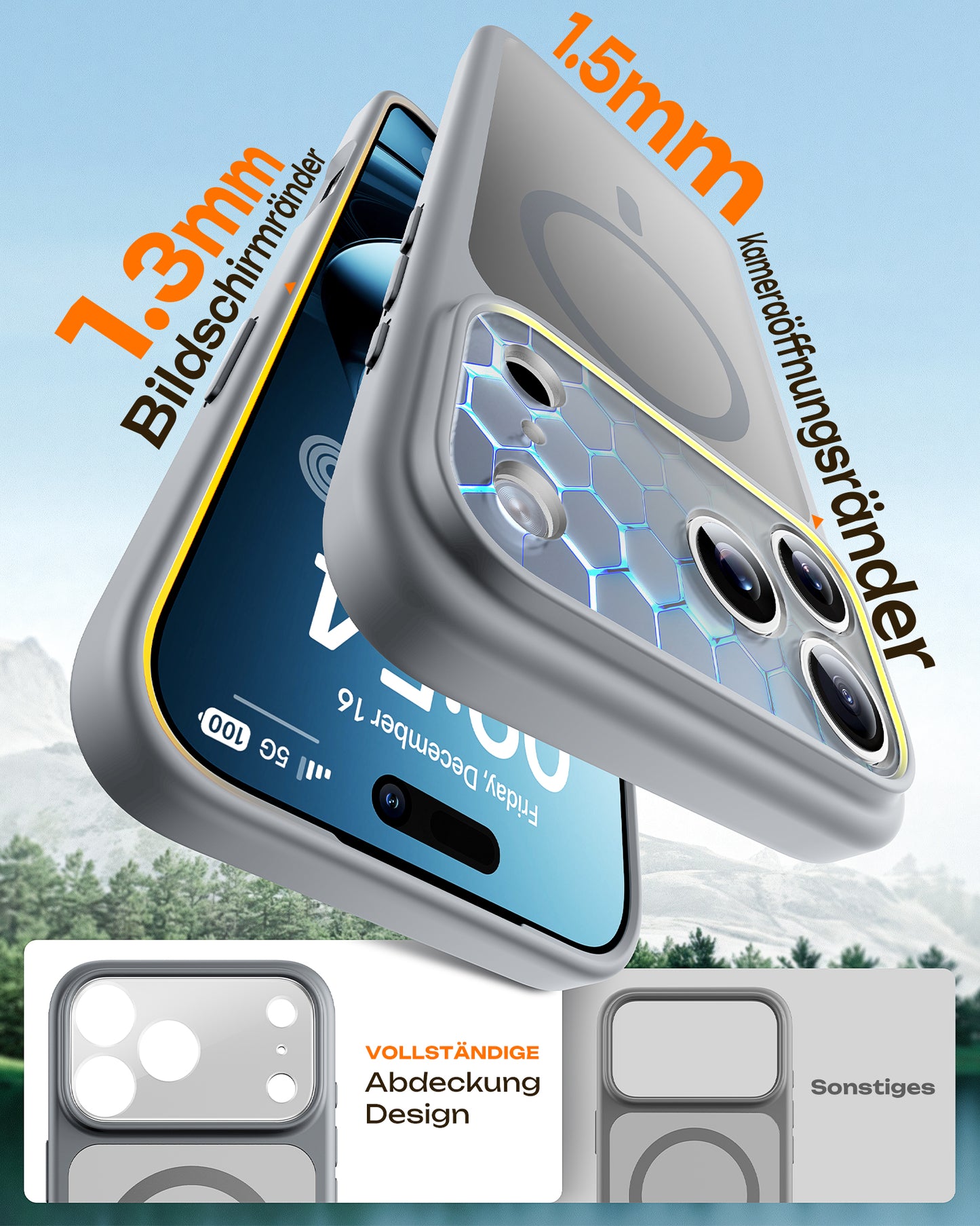 TOCOL Magnetic for iPhone 17 Pro Max Case 6.9-Inch, Compatible with MagSafe, Full Camera Protection, Built-in Magnetic Ring, Drop Protection Shockproof Translucent Matte Phone Cover