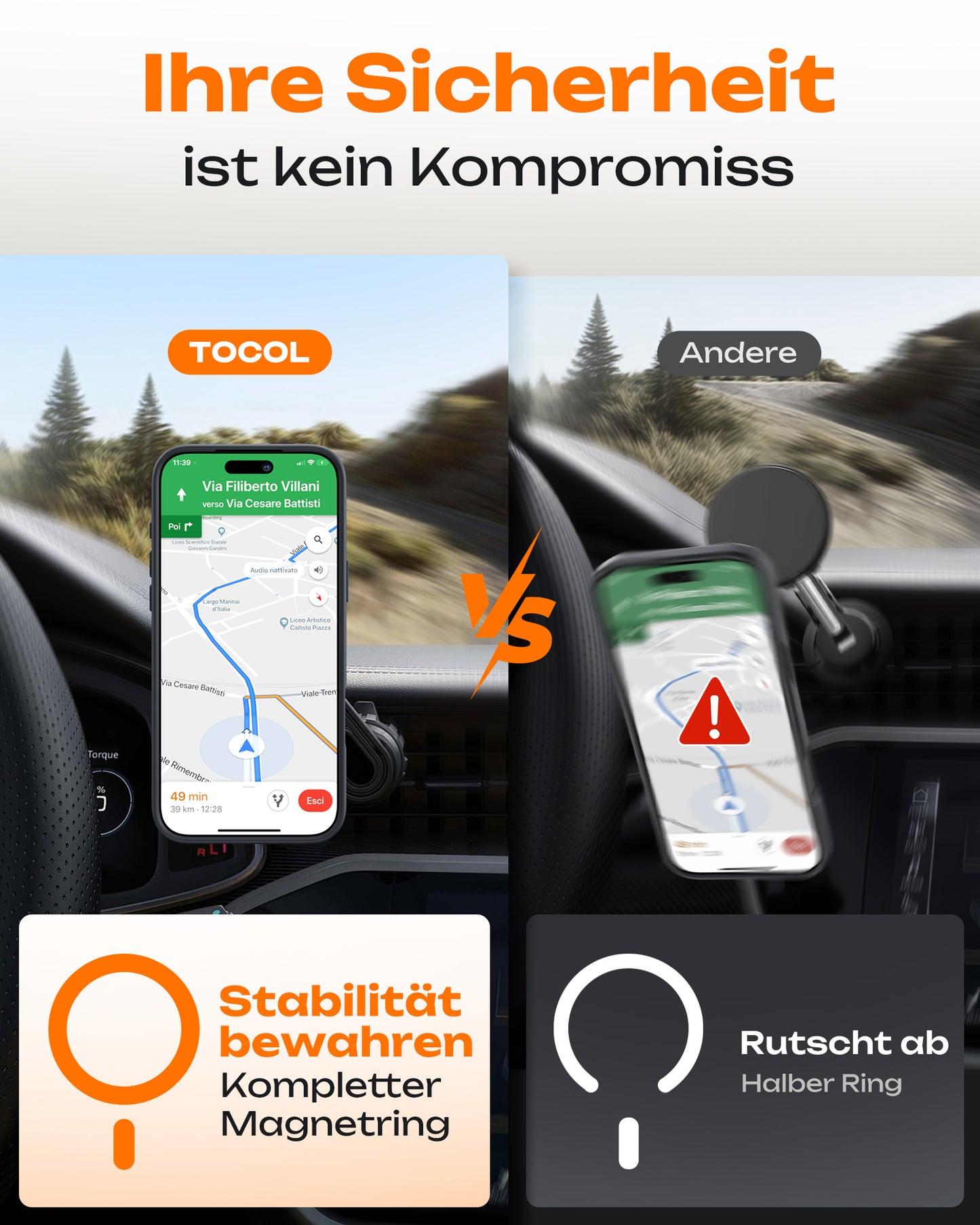 TOCOL Magnetic for iPhone 17 Pro Max Case 6.9-Inch, Compatible with MagSafe, Full Camera Protection, Built-in Magnetic Ring, Drop Protection Shockproof Translucent Matte Phone Cover