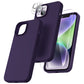 TOCOL [5 in 1] for iPhone 14 Plus Case, 2X Screen Protector + 2X Camera Lens Protector, Slim Liquid Silicone Phone Case iPhone 14 Plus 6.7 Inch, [Anti-Scratch] [Drop Protection], Deep Purple