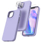TOCOL [5 in 1] for iPhone 14 Plus Case, 2X Screen Protector + 2X Camera Lens Protector, Slim Liquid Silicone Phone Case iPhone 14 Plus 6.7 Inch, [Anti-Scratch] [Drop Protection], Purple