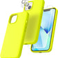 TOCOL [5 in 1] for iPhone 13 Case, with 2 Pack Screen Protector + 2 Pack Camera Lens Protector, Slim Liquid Silicone Phone Case iPhone 13 6.1 Inch, [Anti-Scratch] [Drop Protection],Fluorescent Yellow