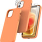 TOCOL [5 in 1] for iPhone 12 Case, for iPhone 12 Pro Case, with 2 Pack Screen Protector + 2 Pack Camera Lens Protector, Silicone Shockproof Phone Case [Anti-Scratch] [Drop Protection], Kumquat