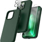TOCOL [5 in 1] for iPhone 13 Pro Case, with 2 Pack Screen Protector + 2 Pack Camera Lens Protector, Slim Silicone Phone Case iPhone 13 Pro 6.1 Inch, [Anti-Scratch] [Drop Protection], Alpine Green