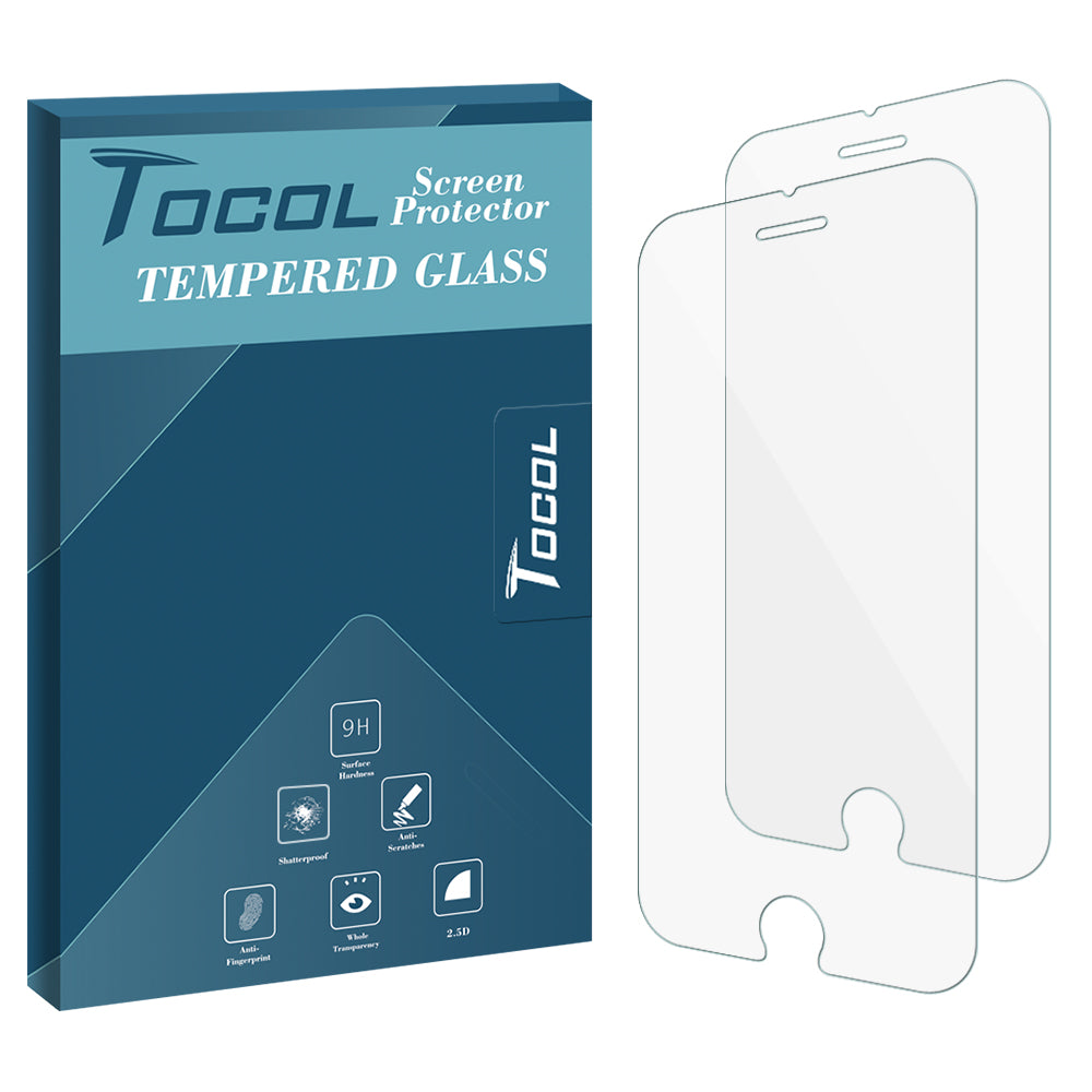 TOCOL iPhone 8 Plus Screen Protector Tempered Glass Film, 2-Pack